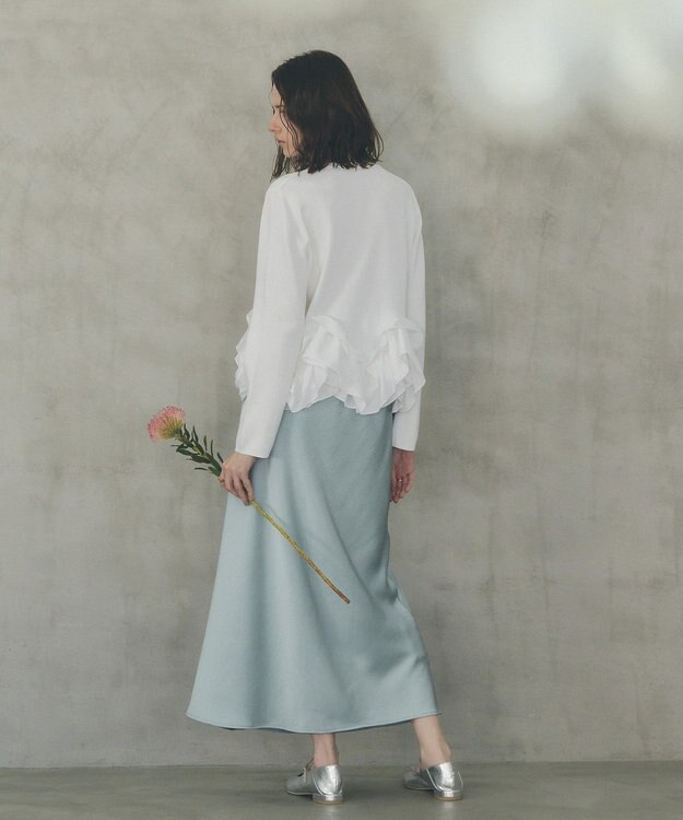 YECCA VECCA サテンフレアスカート Mint