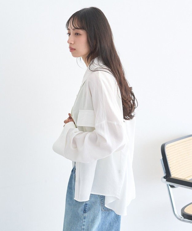 earth music&ecology Ｗポケットシャツ Off White