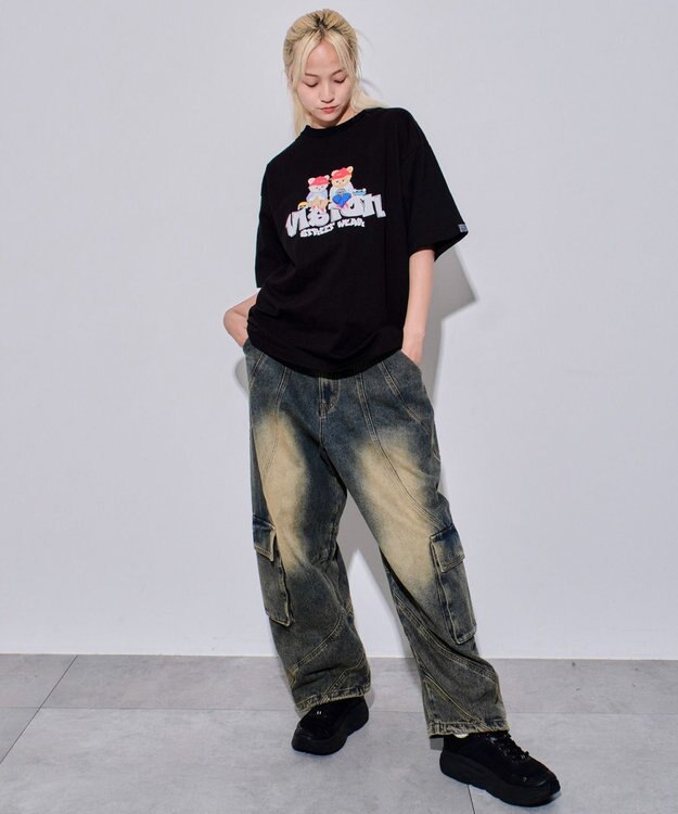 WEGO 【ユニセックス着用ITEM/MLサイズ展開】別注VISIONベアグラフィックT（SS） ブラック