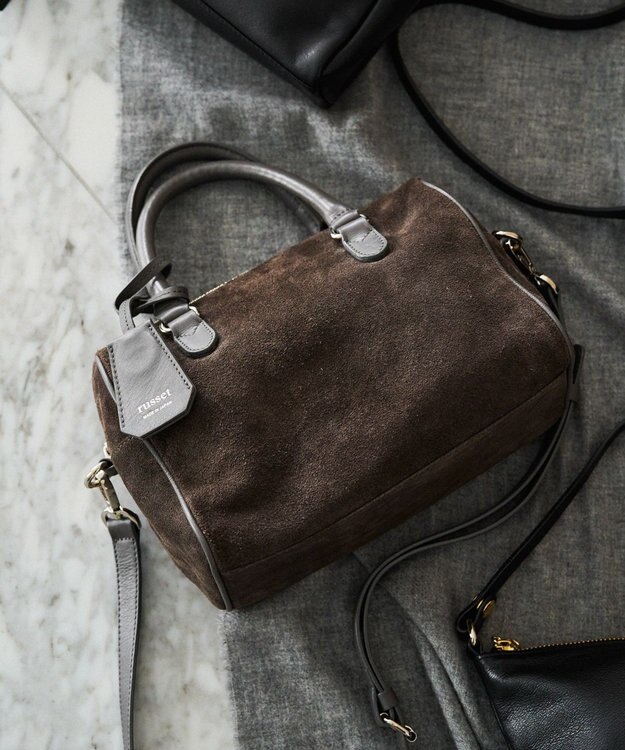 russet スエード2WAYミニボストンバッグ(CE-1570-WEB) Gray