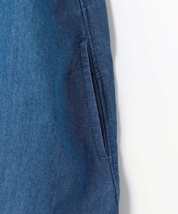 組曲 KIDS 【110-140㎝】 フラワーボタンデニムワンピース ネイビー