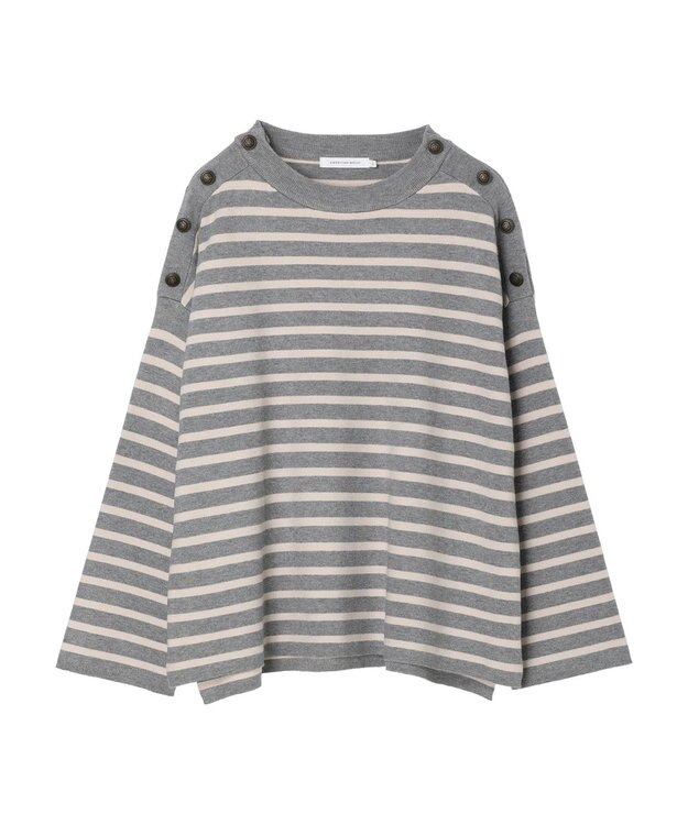 AMERICAN HOLIC バイパチショルダーボタンニットプルオーバー Gray Mixture