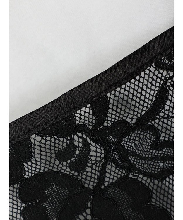 Green Parks AnriettMusee シャーリングスリーブＴシャツ＋レースキャミソールＳＥＴ Black