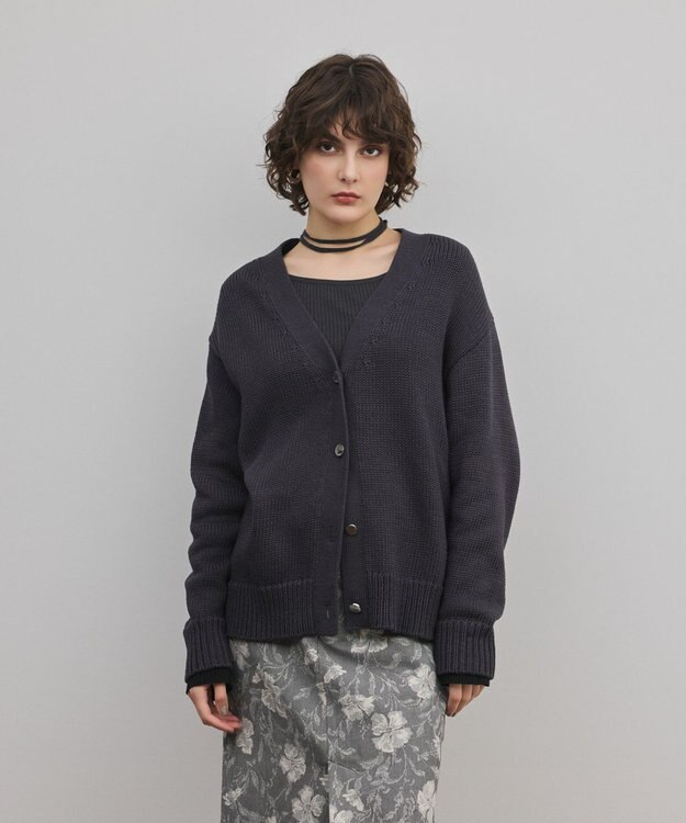 GRACE CONTINENTAL リリヤーンニットカーディガン チャコール