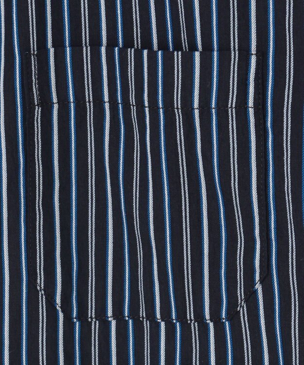 JOSEPH ABBOUD 【2WAY】ライトリバーシブルストライプシャツ ネイビー系1