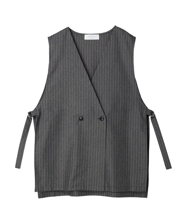 Green Parks アソート柄薄手ベスト Stripe Gray