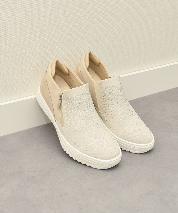 Bridget Birkin 【Round About】ラインストーンインヒールスニーカー ホワイトコンビ