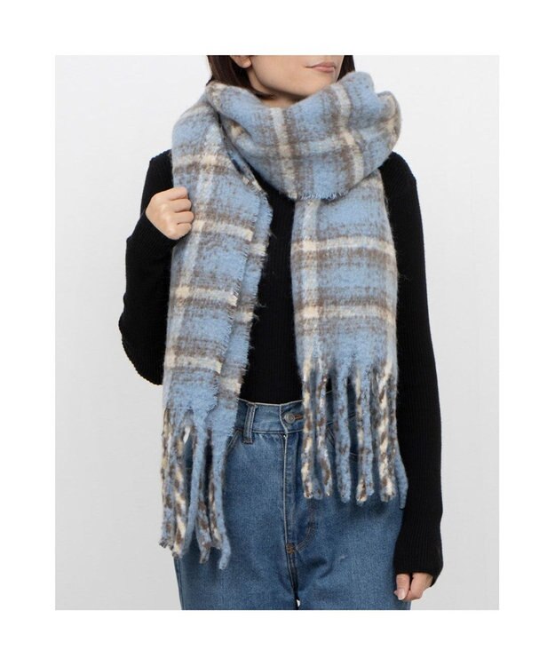 UNBILLION カシュネ cache nez / ブークレオンブレーチェックストール ネイビー