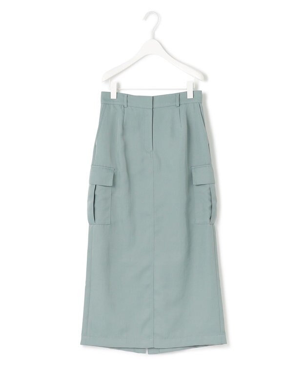 ICB 【洗える】ヘビーナイロンツイル スカート ティールグレー系