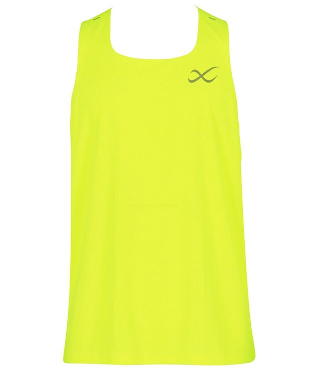 CW-X 【MEN】 CW-X トップス 【薄軽ランニングシャツ】 ノースリーブ タンクトップ スクエアネック 吸汗速乾性(本体) メンズ DLO180 /ワコール イエロー