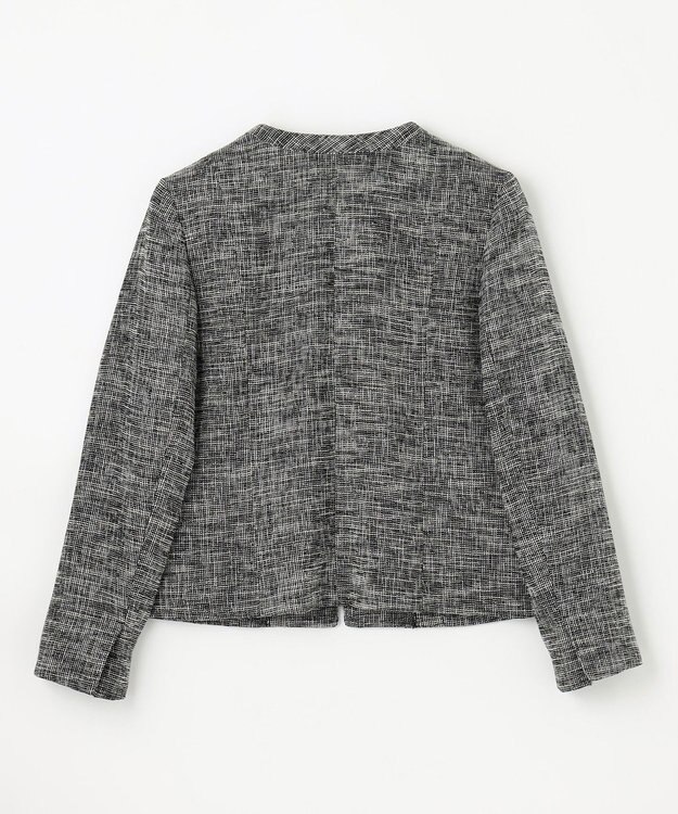 ANY L ツイードミックスジャケット ネイビー×オフ