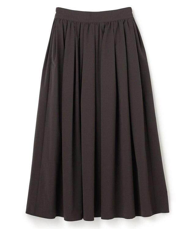 uncrave クールタッチカラータイプライター フレアスカート ダークブラウン