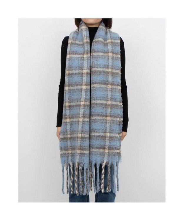 UNBILLION カシュネ cache nez / ブークレオンブレーチェックストール ネイビー