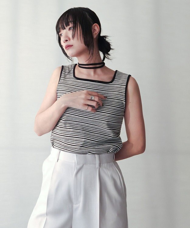 Green Parks チョーカー付きタンクトップ Border