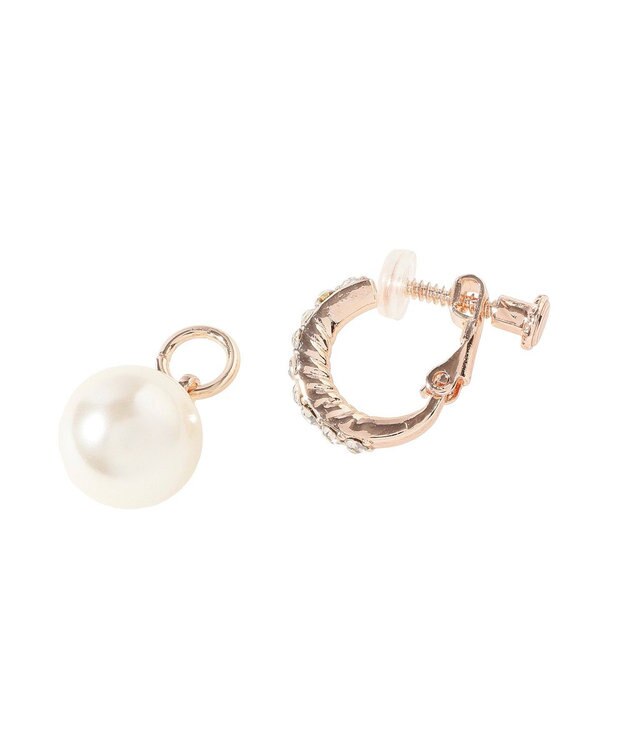 Maison de FLEUR ２Ｗａｙパールビジューイヤリング Pink Gold