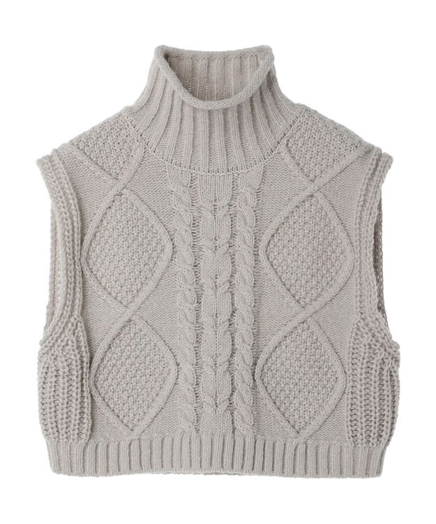 Green Parks ケーブルニットベスト Light Gray