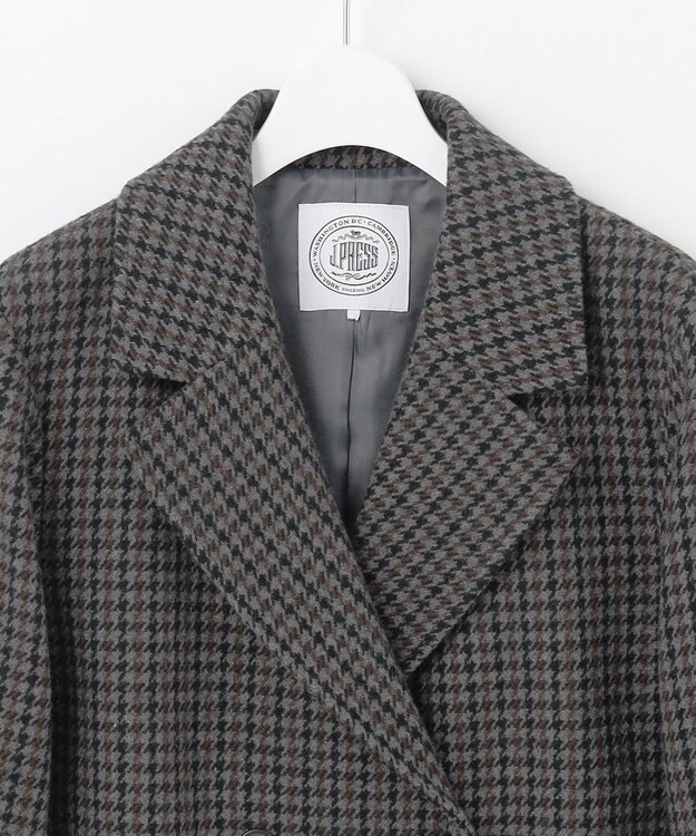 J.PRESS LADIES ツイード チェック Pコート グレー系3