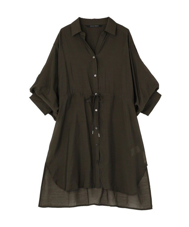 YECCA VECCA シアー2way袖バルーンチュニック Charcoal Gray