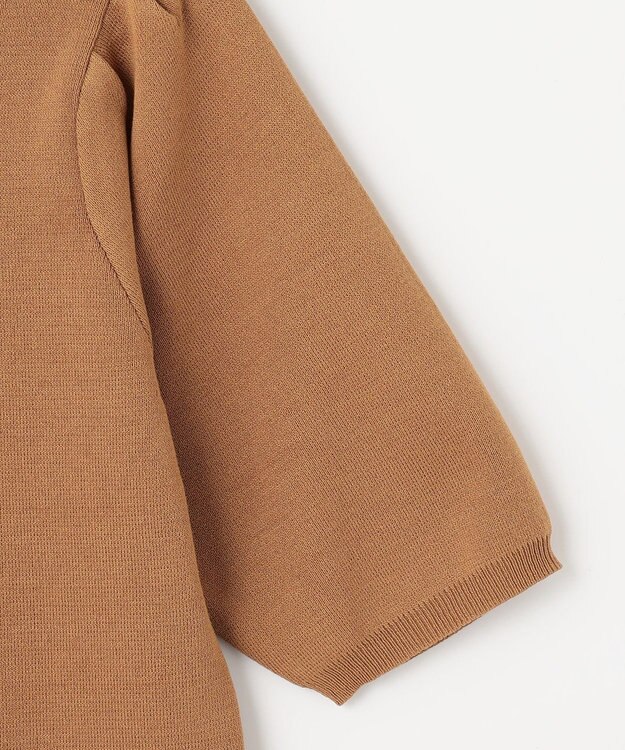 ANY 【マシンウォッシュ】モックネックパフスリーブニット キャメル
