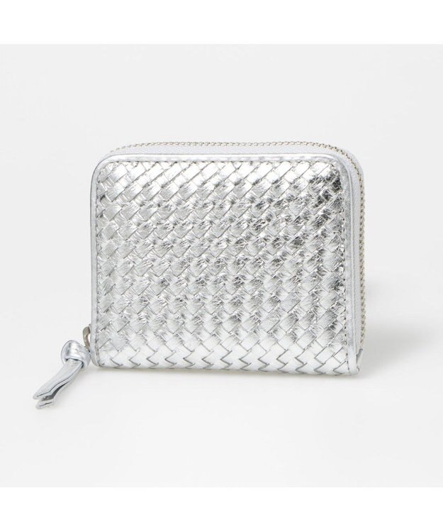 UNBILLION ペルケ perche / レザーメッシュ・ジャバラカードウォレット シルバー