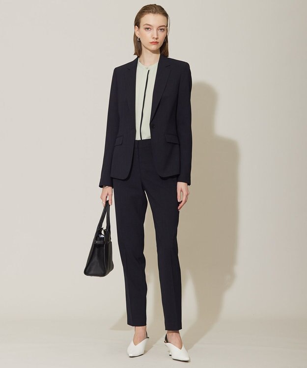 ICB 【接触冷感・防シワ・速乾・洗える】レーヨンライクトロ スティックパンツ ネイビー系