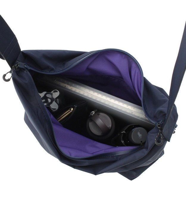 MOONBAT POLO RALPH LAUREN(ポロ ラルフローレン) PRL刺繍 ショルダー レインバッグ  無地 ディープブルー