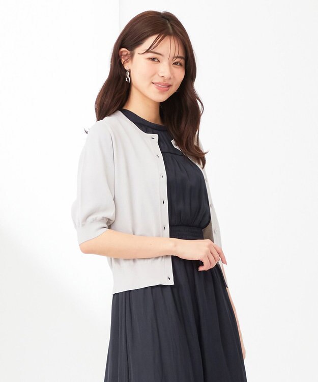 ANY SIS 【洗える】ハーフスリーブ カーディガン アイスグレー