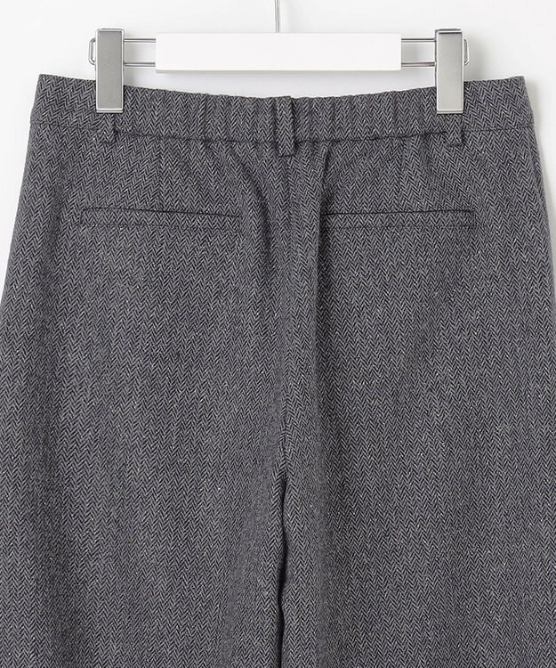 J.PRESS LADIES ネップヘリンボーンワイドパンツ グレー系