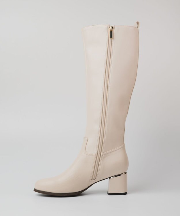 BONTRE 【PRECIEUX JOUET/プレシュウジュエ】メタルヒールロングブーツ ベージュ