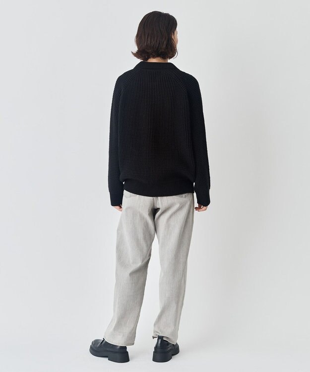 UNFILO MENS 【男女兼用】ウールポップコーン ジップ ブルゾン ブラック