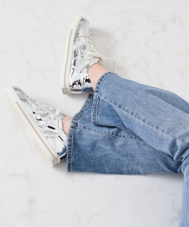 Bridget Birkin 【Bridget Birkin】サイドギャザービジュースニーカー シルバー