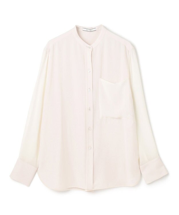 BEIGE， 【WEB限定・洗える】CELOSIA / シアースリーブスタンドカラーブラウス Off White