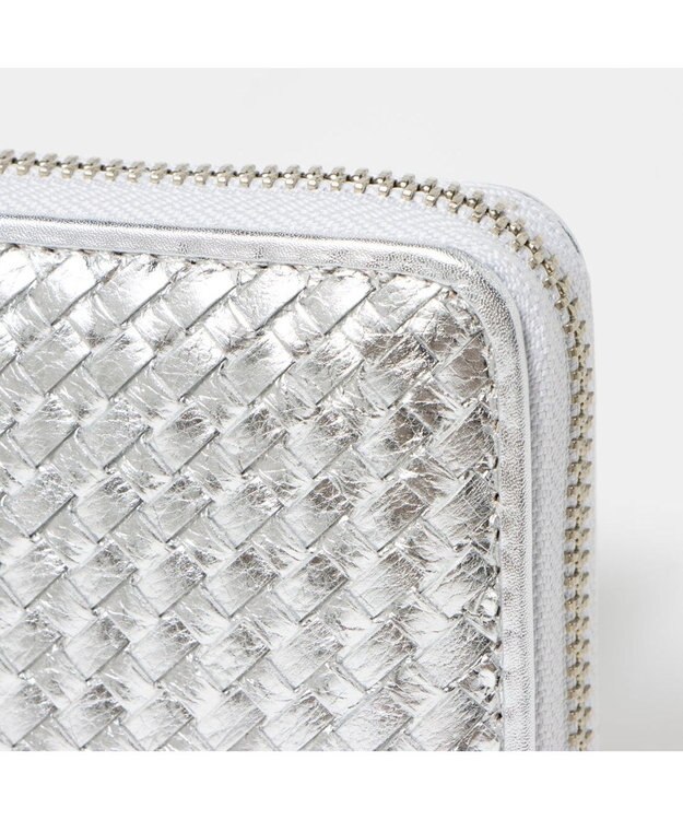 UNBILLION ペルケ perche / レザーメッシュ・ジャバラカードウォレット シルバー