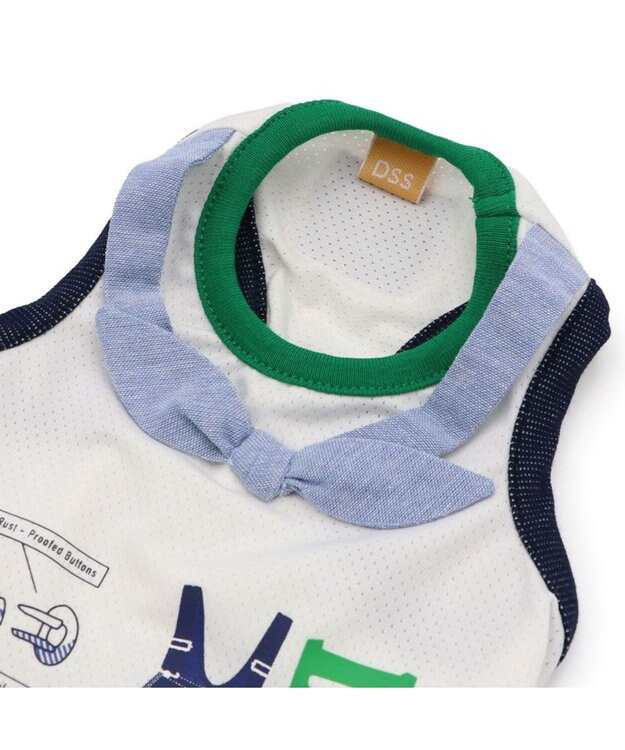 PET PARADISE Lee 接触冷感 タンクトップ《ワーク柄》 小型犬 ホワイト×ネイビー