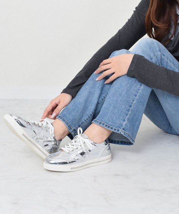 Bridget Birkin 【Bridget Birkin】サイドギャザービジュースニーカー シルバー