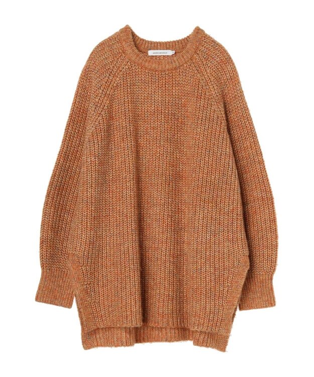 AMERICAN HOLIC Ｍｉｘヤーンラグランニットプルオーバー Orange