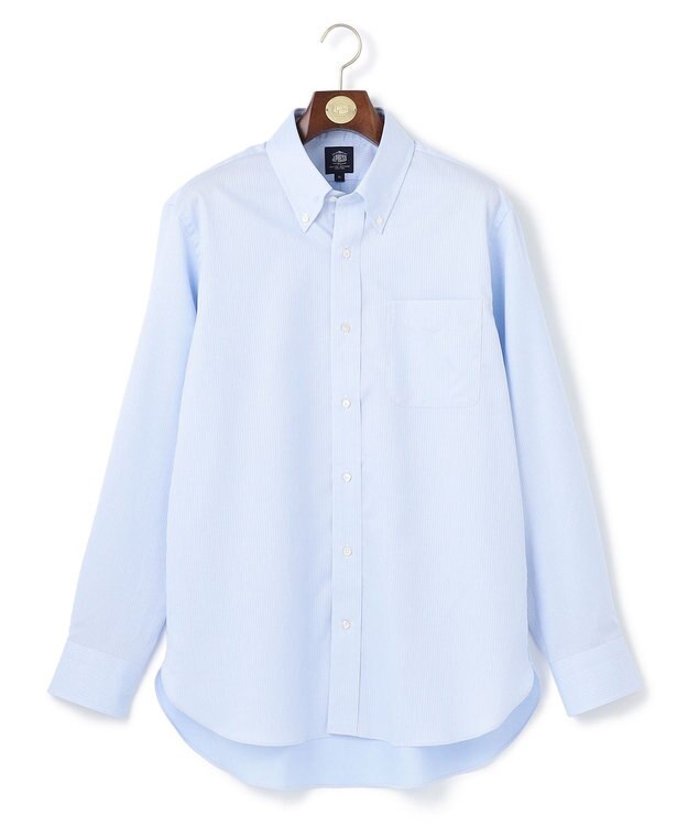 J.PRESS MEN 【KING SIZE】【PREMIUM PLEATS / 形態安定】スーピマコットンマイクロストライプ シャツ/B.D. サックスブルー系1