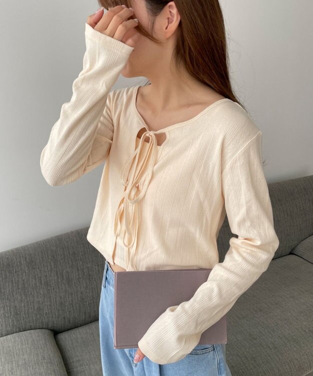 WEGO キャミセットリボンカーディガン ホワイトアイボリー