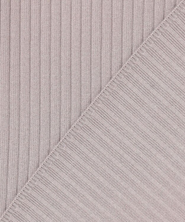 J.PRESS LADIES L 針抜きフライス リブ ボトルネック カットソー グレージュ系