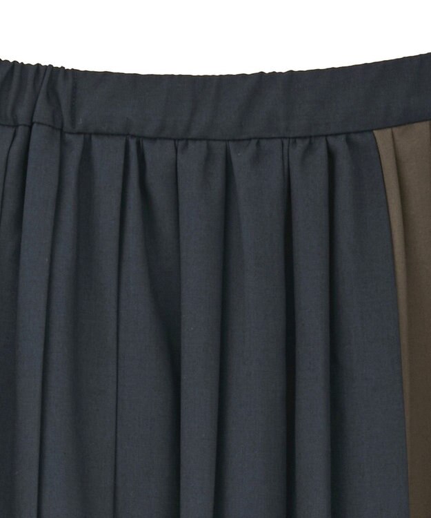 AMERICAN HOLIC 【選べる丈】ブロッキングプリーツスカート Navy