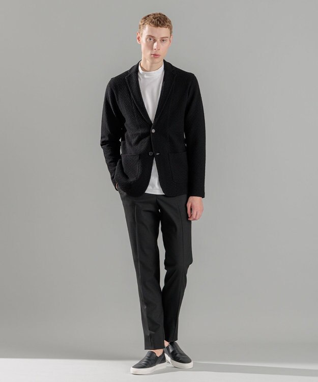 JOSEPH HOMME 新型【洗える】ヴィスコースリンクス 　ニットジャケット ブラック系