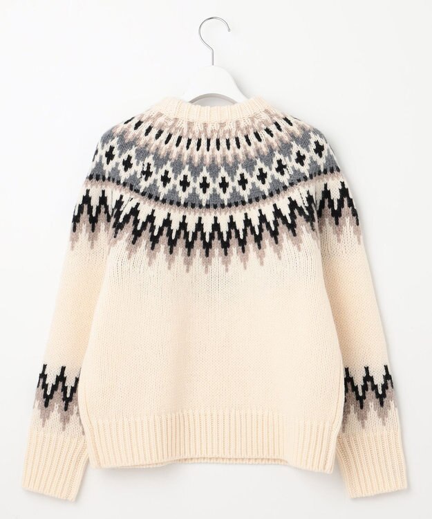 23区 S 【SLOW/一部店舗限定】ノルディック プルオーバー ニット オフホワイトベース