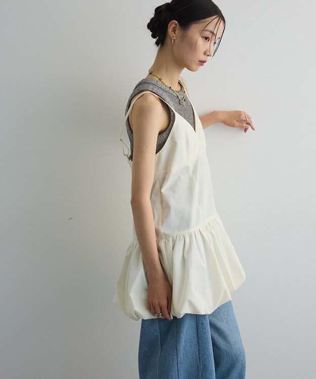 Green Parks 裾バルーンキャミワンピース White