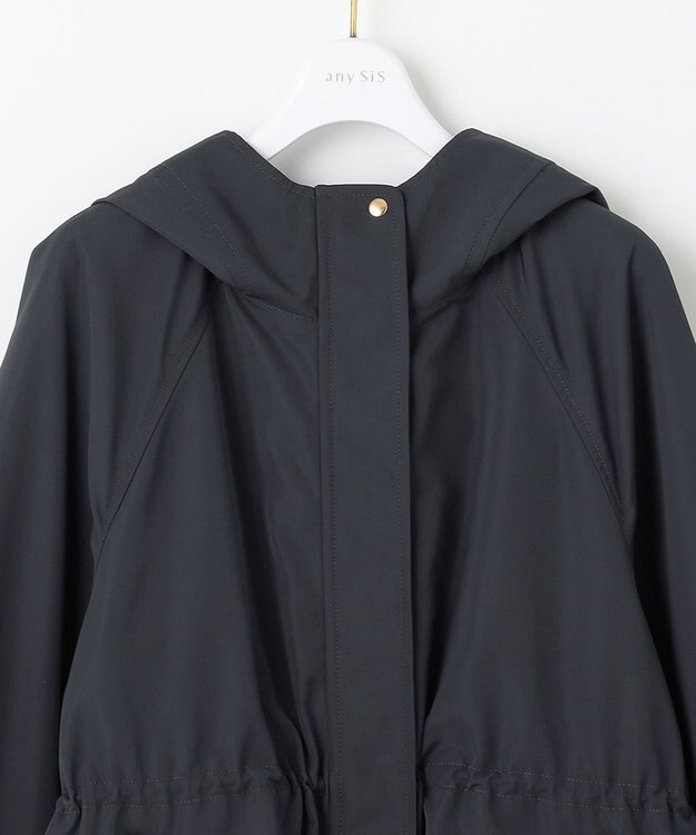 ANY SIS 【撥水・UVカット】フーディショート ブルゾン ネイビー