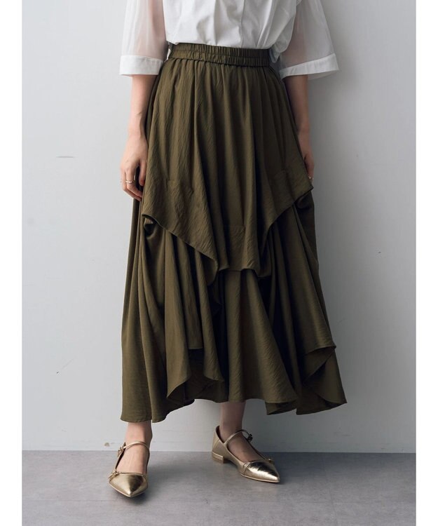 YECCA VECCA アシメデザインスカート Khaki