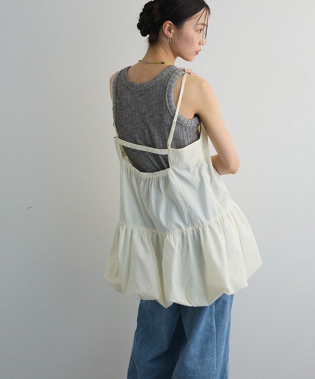 Green Parks 裾バルーンキャミワンピース White