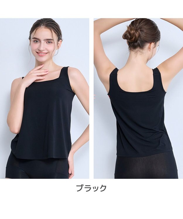 BRADELIS New York 【モアナモリーズ】森みなのオーガニックコットン混エアリーブラキャミ26 ブラック