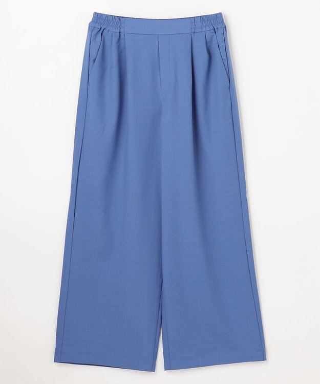 ANY イージーケアライトストレッチワイドパンツ ブルー