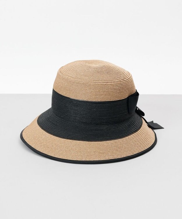 AURORA 【 Beaurance （ビューランス）】ペーパーブレードｘホースヘアリボン付カサブランカハット マルチ