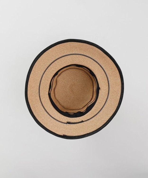 AURORA 【 Beaurance （ビューランス）】ペーパーブレードｘホースヘアリボン付カサブランカハット ベージュ